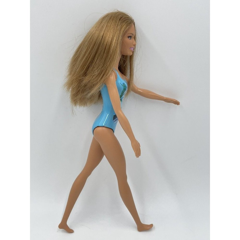 Summer Beach Tan Barbie Doll Blue Swimsuit - Picture 8 of 11